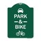 Signmission Park & Ride W/ Bicycle Graphic, Green & White Aluminum Architectural Sign, 18" x 24", GW-1824-23499 A-DES-GW-1824-23499 - alternate 1